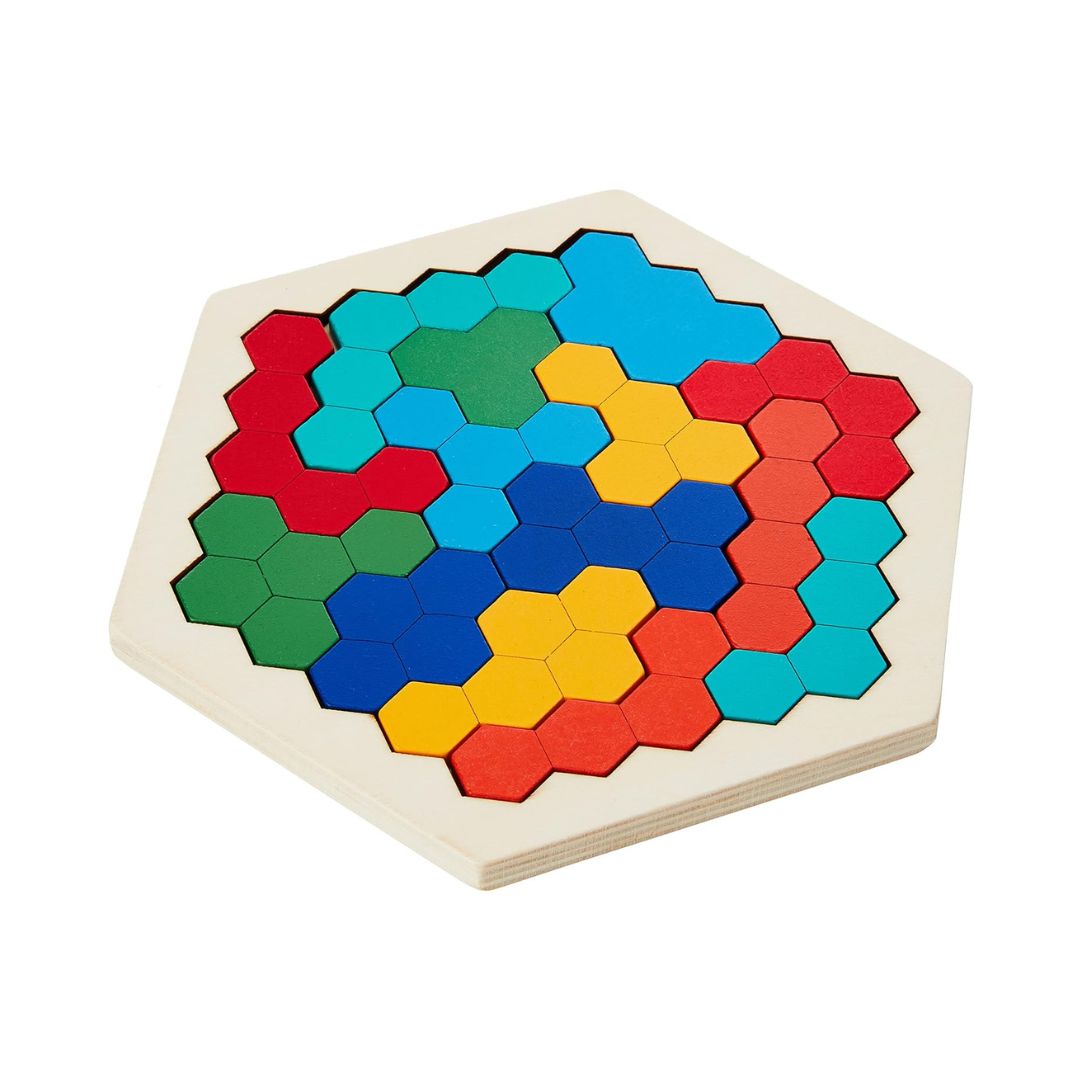 Puzzle hexagonal en bois