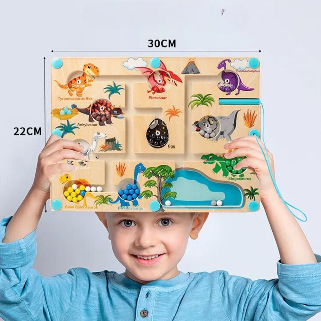 Toddlers Magnetic Dinosaur Maze – Lär dig räkna och sortera färger!