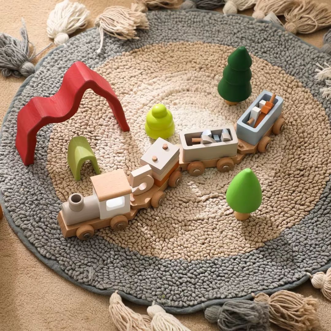 Toddlers Wooden Train Set 