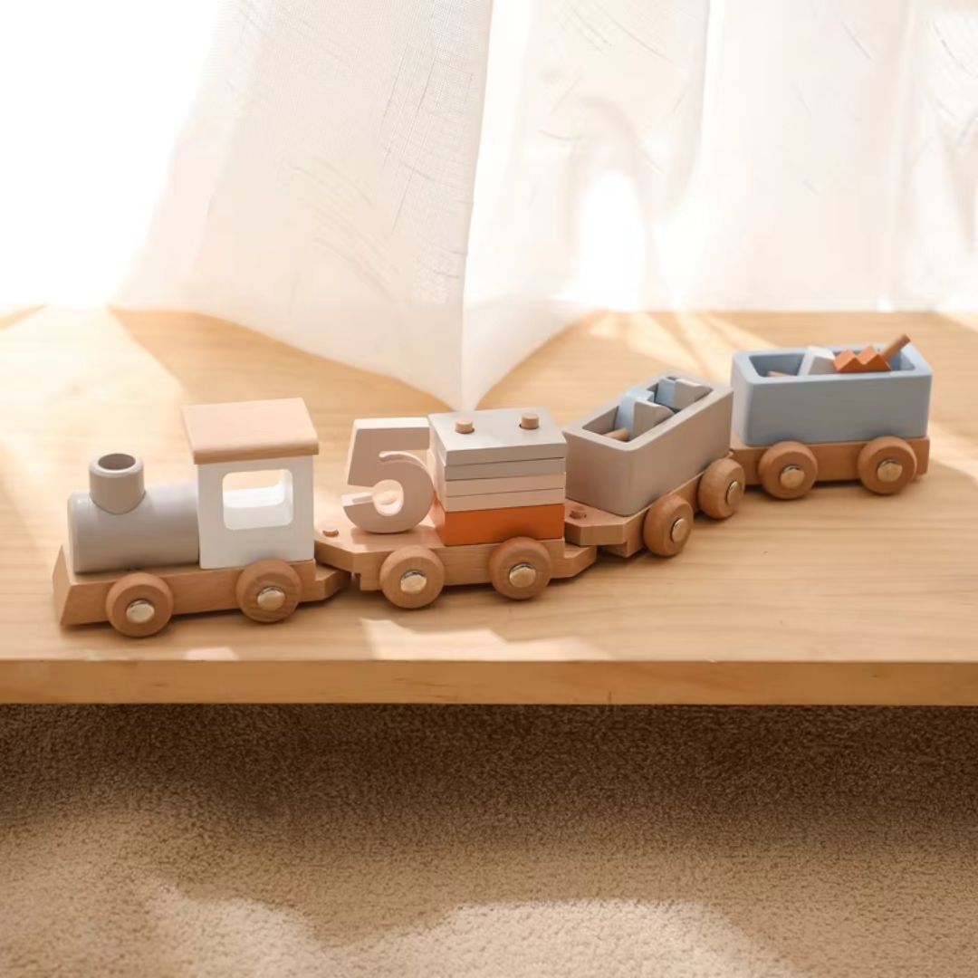 Toddlers Wooden Train Set