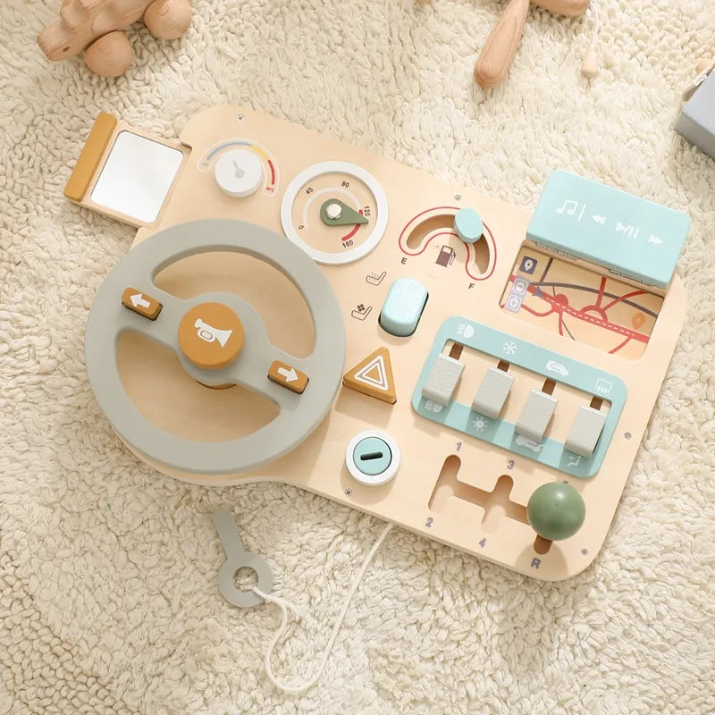 Toddlers Wooden Steering Wheel 